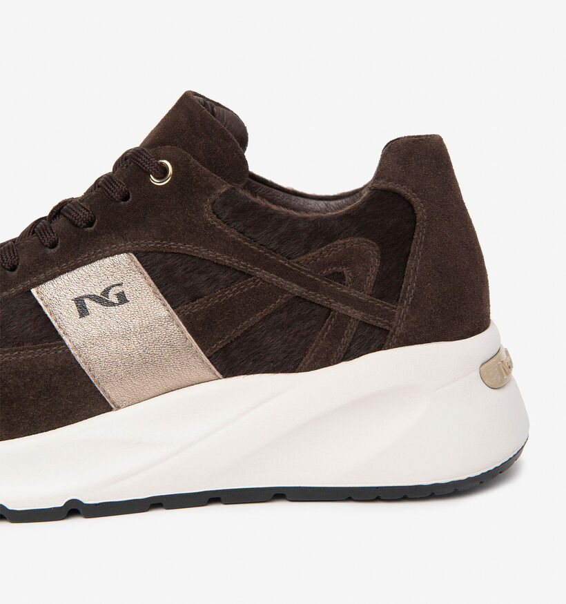 NeroGiardini Donkerbruine Sneakers voor dames (377863) - geschikt voor steunzolen