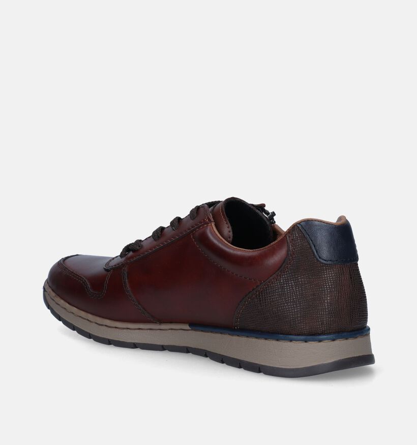 Rieker Donkerbruine Rits-Veterschoenen voor heren (379813)