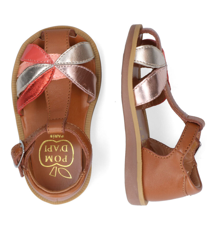 Pom d'Api Poppy Oto Sandales en Cognac pour filles (304775)