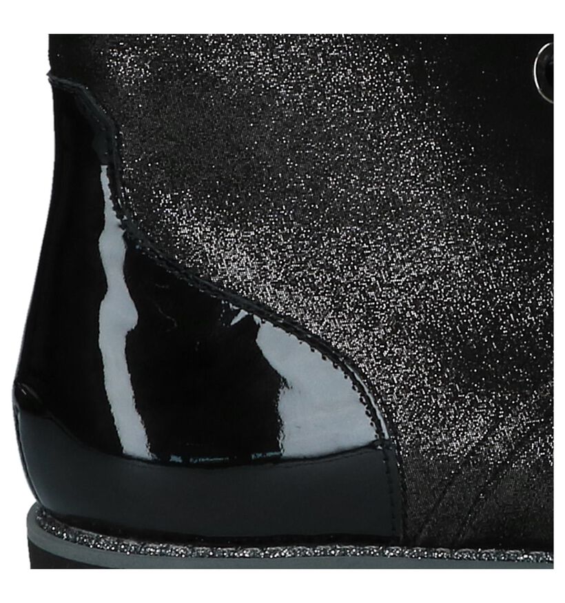 Zwarte Boots met Glitters Softwaves in daim (233076)
