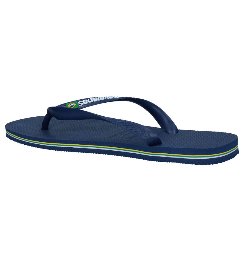 Havaianas Brasil Logo Blauwe Teenslippers in kunststof (289870)