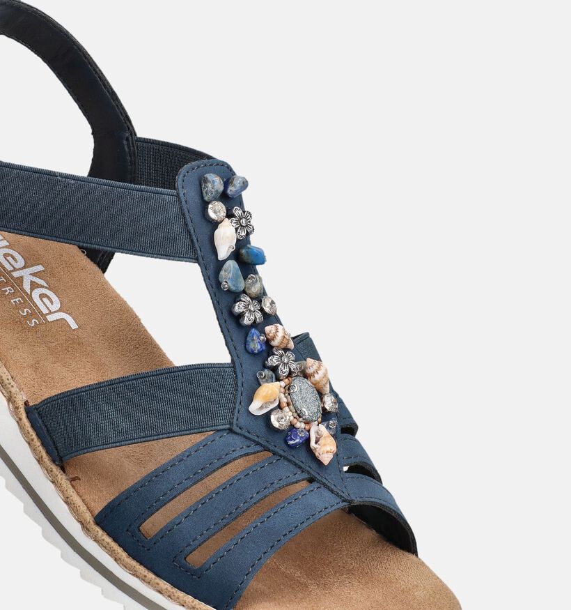 Rieker Blauwe Sandalen met sleehak voor dames (370380)