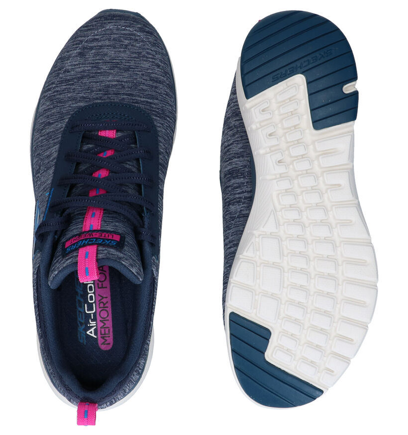 Skechers Flex Appeal Baskets en Bleu en textile (279347)