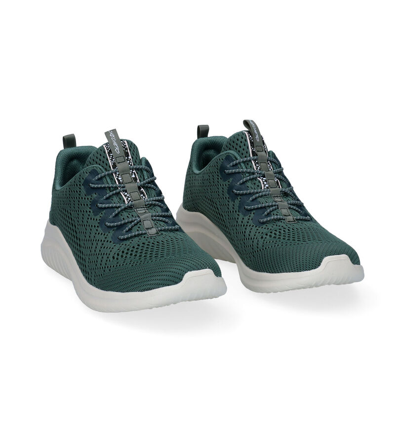 Skechers Ultra Flex Baskets en Vert Kaki en textile (295598)