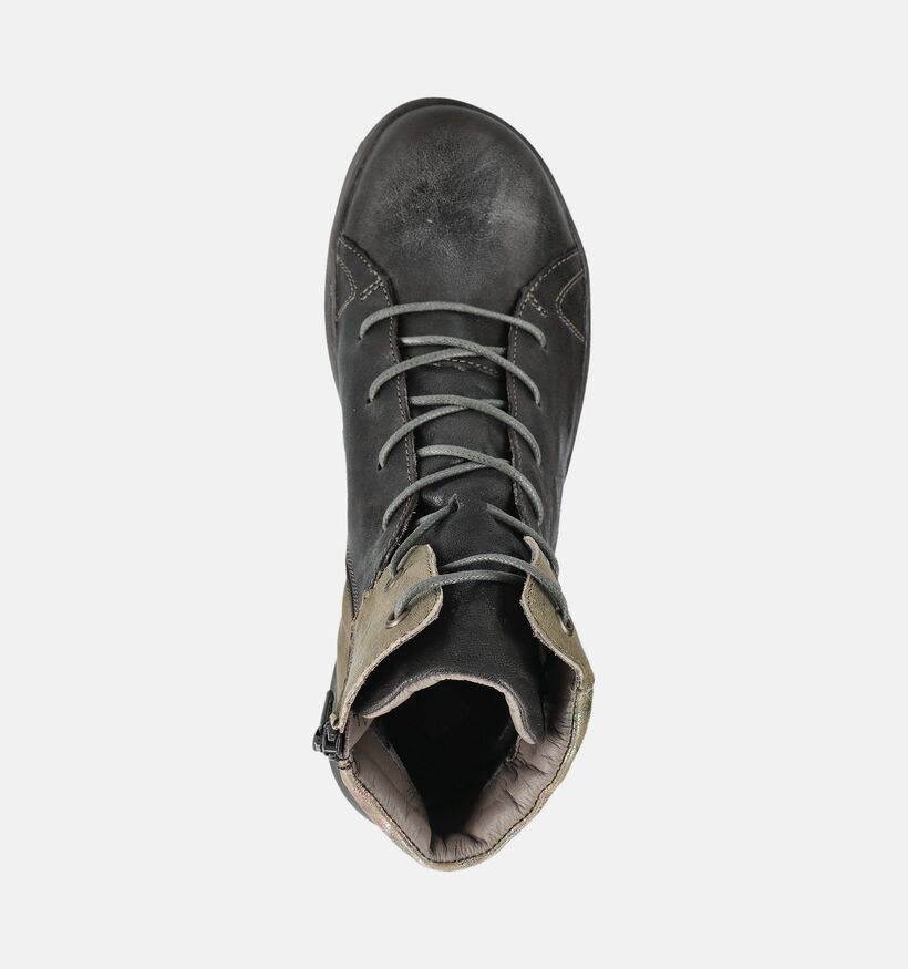 Think! Comoda Donkerbruine Boots met Veter en Rits voor dames (381350)