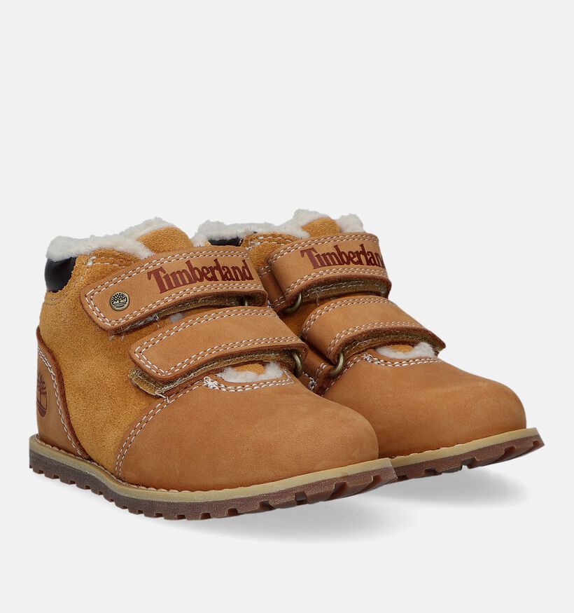 Timberland Pokey Pine H&L Velcro Bottines en Camel pour filles, garçons (329076)