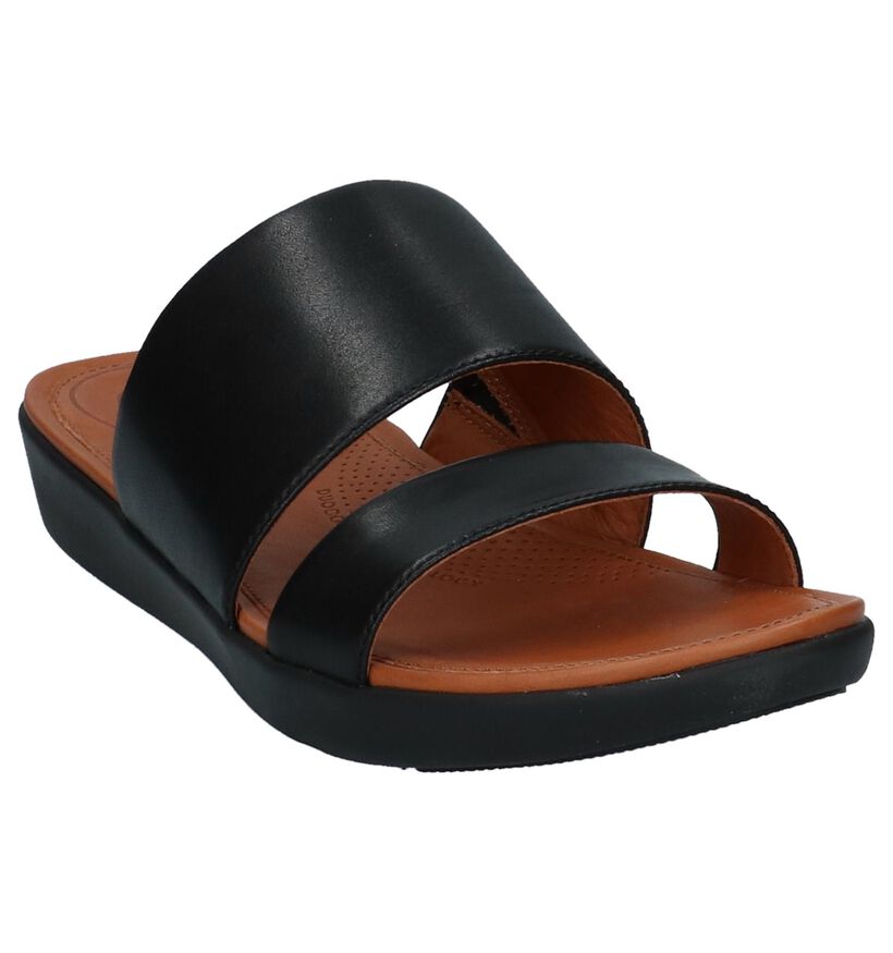 FitFlop Delta Slide Sandals Zwart in leer (212831)