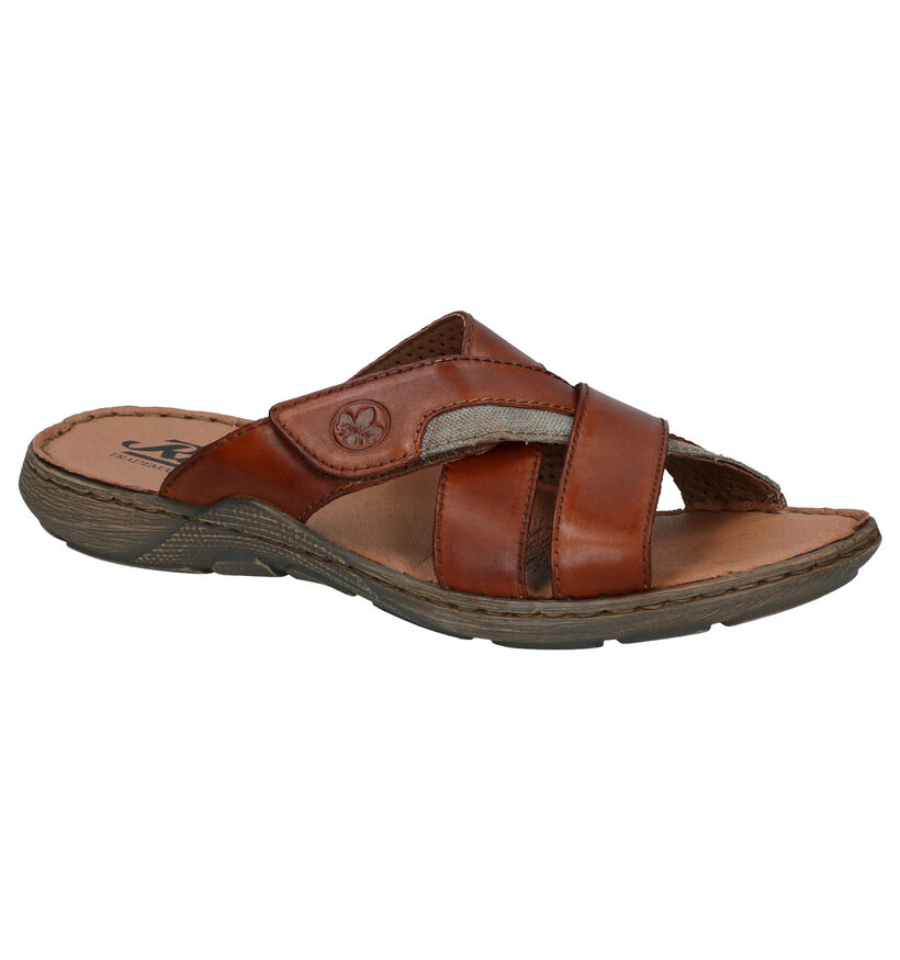 Rieker Cognac Slippers in leer (288359)