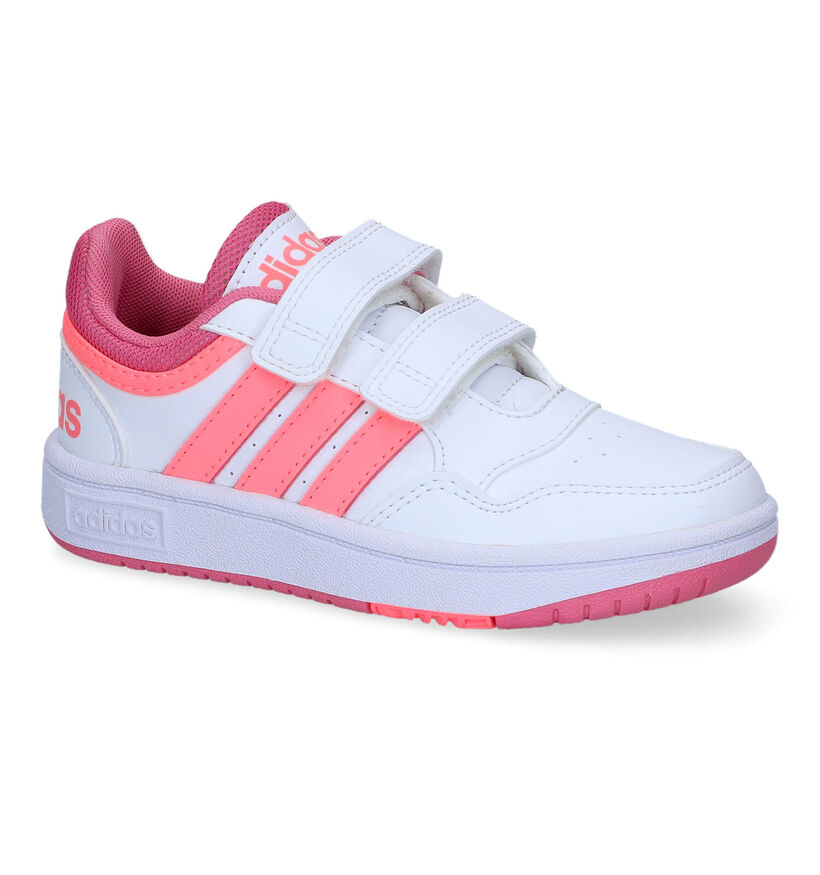 adidas Hoops 3.0 Baskets en Blanc pour filles (301118) - pour semelles orthopédiques