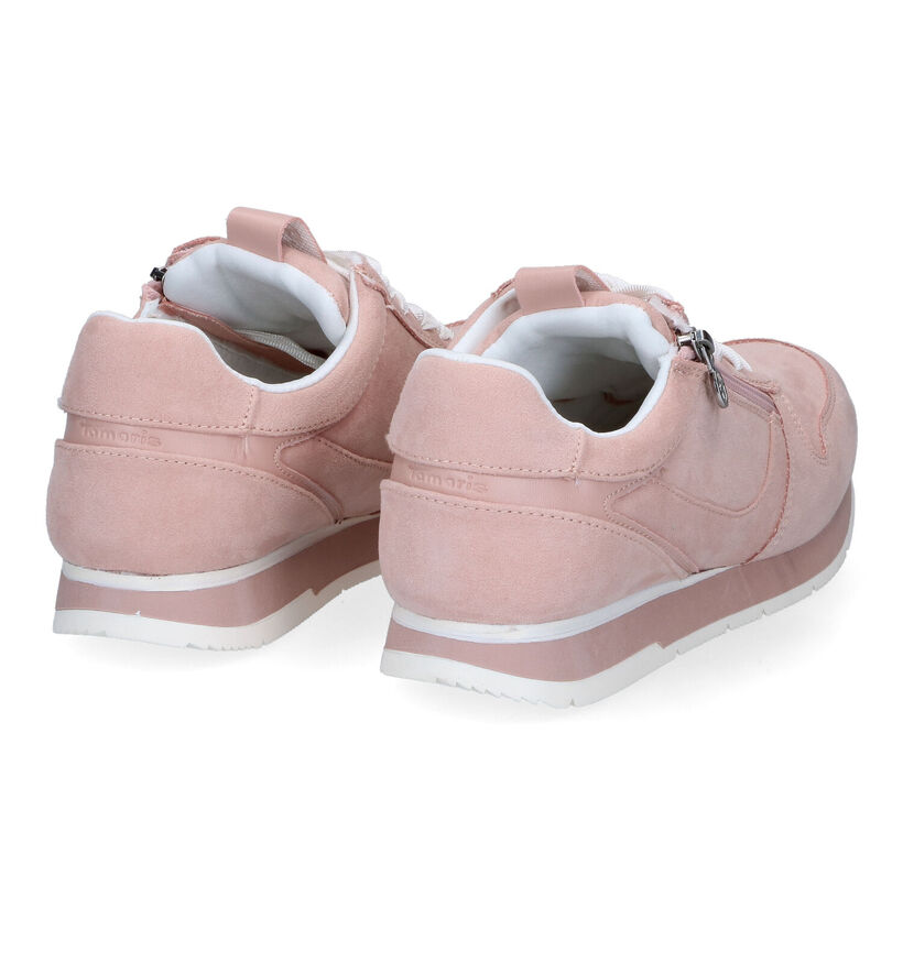 Tamaris Roze Veterschoenen in stof (302752)