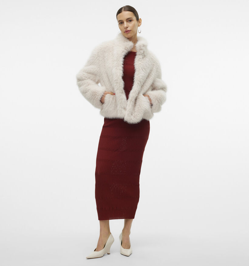 Vero Moda Monroe Fluffy Manteau en Ecru pour femmes (364512)
