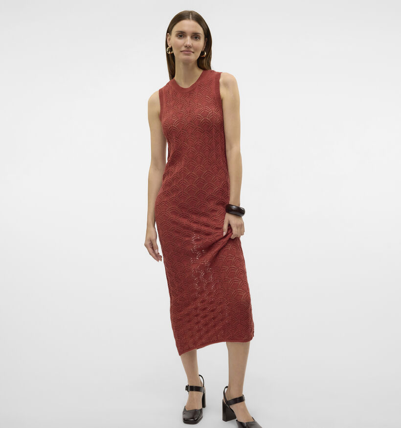 Vero Moda Newverena Robe Longue en Brun pour femmes (352154)