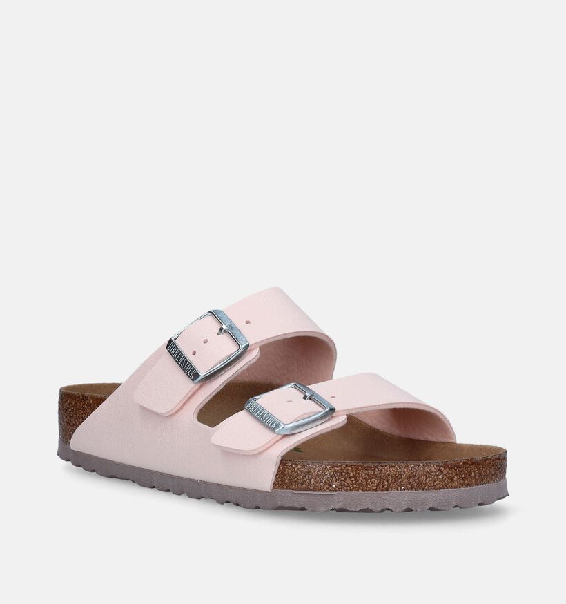 Birkenstock Arizona Birko Flor Nubuck Nu-pieds en Rose pour femmes (337980)