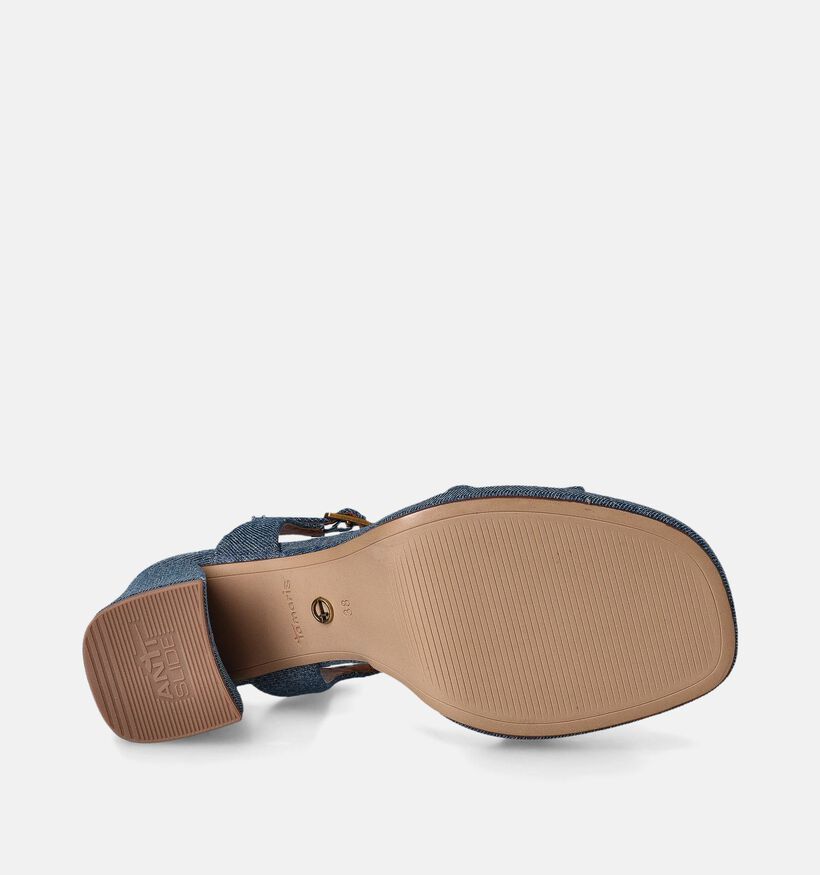 Tamaris Blauwe Sandalen met blokhak voor dames (354396)