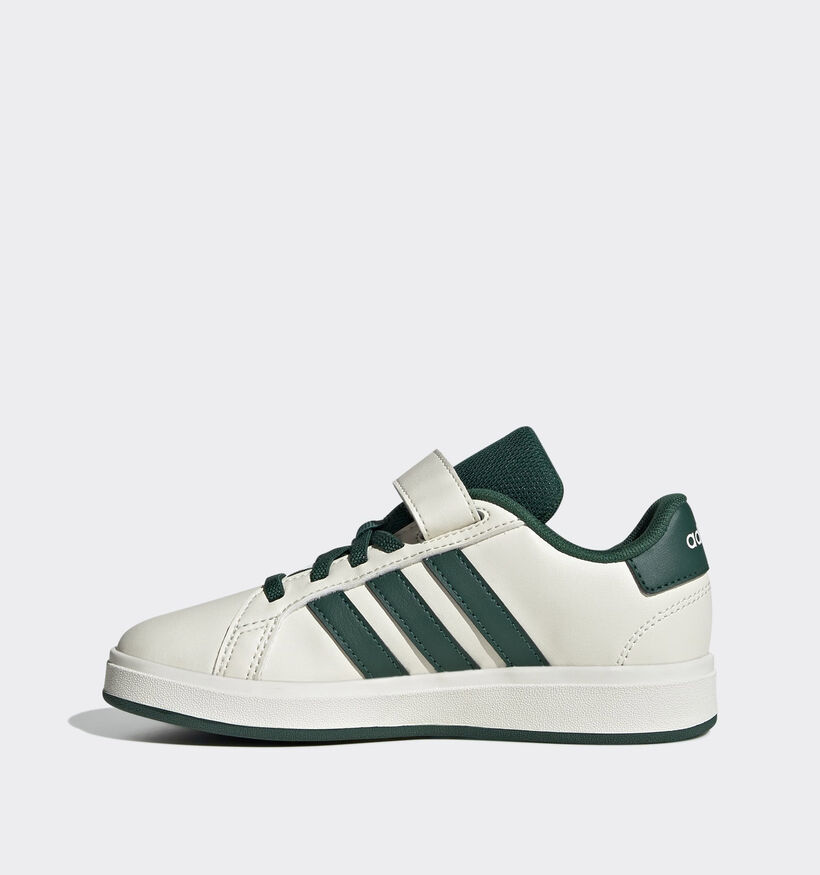 adidas Grand Court 2.0 Baskets en Ecru/Vert pour filles, garçons (359664) - pour semelles orthopédiques