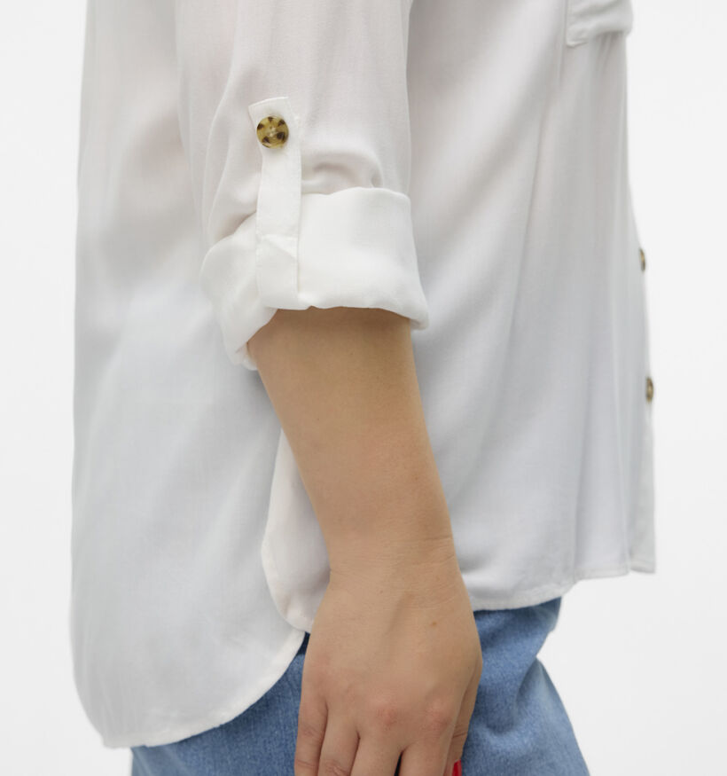 Vero Moda Curve Bumpy Blouse en Blanc pour femmes (369320)