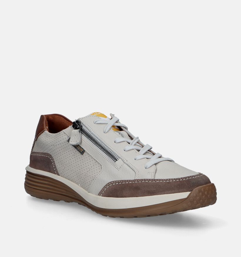 Mephisto Sacco Velsport Beige Veterschoenen voor heren (339221) - geschikt voor steunzolen