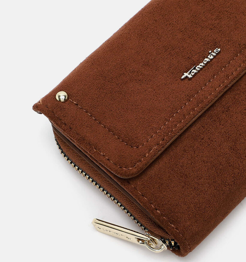 Tamaris Marina Suede Porte-monnaie zipp&eacute; en Cognac pour femmes (378802)