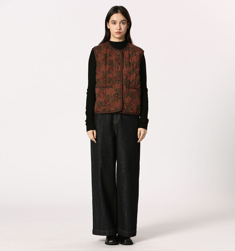 The Korner Gilet en Marron/Rouge pour femmes (365301)