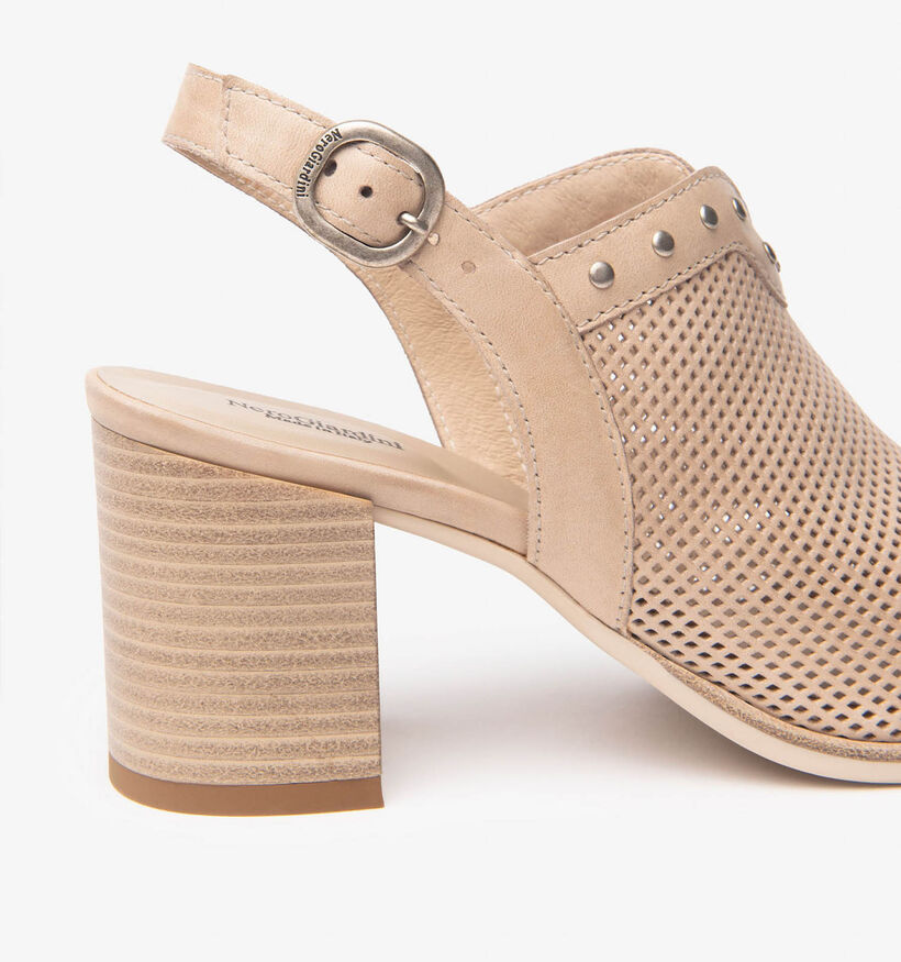 NeroGiardini Beige Sandalen met blokhak voor dames (356019)