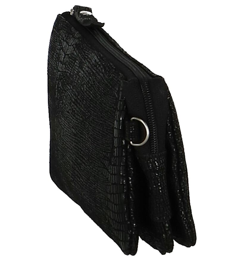 Via Limone Lizard Sac Porté Croisé en Noir en nubuck (270746)