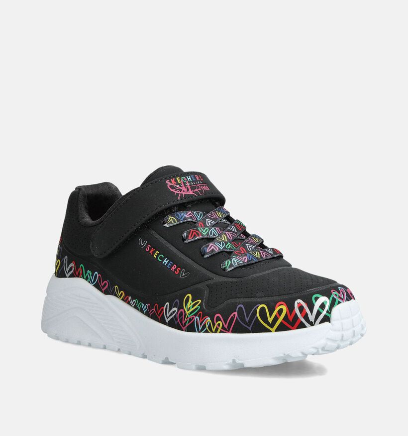 Skechers Uno Lite Baskets basses en Noir Skechers Uno Lite Baskets basses en Noir pour filles (360948) - pour semelles orthopédiques