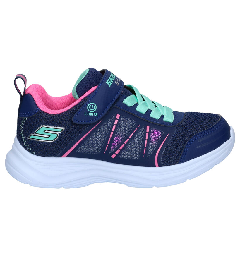 Skechers S Lights Baskets en Bleu en simili cuir (277914)