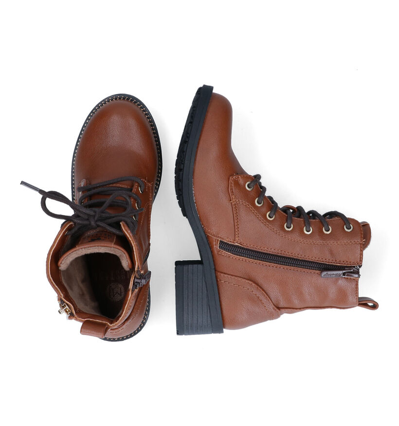 Mustang Cognac Bottines in kunstleer (313985)