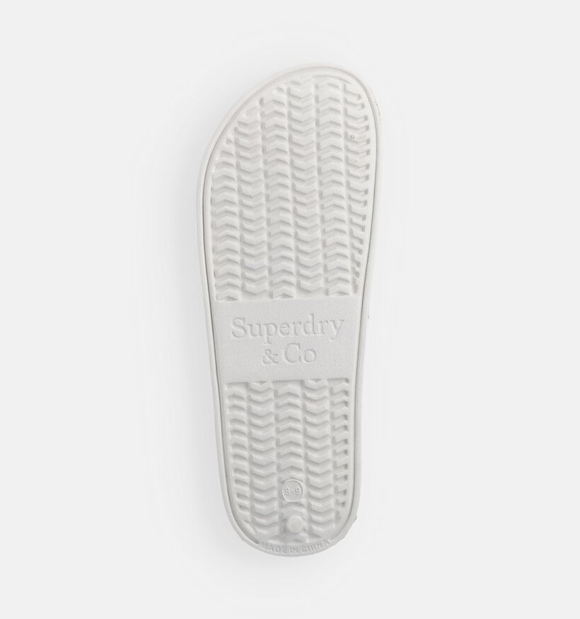Superdry Premium Graphic Pool Slide Claquettes en Blanc pour hommes (369277)