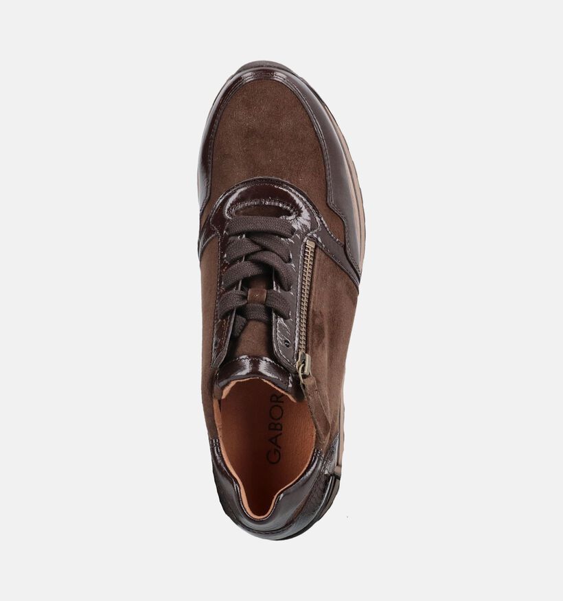Gabor Comfort Bruine Schoenen met Veter en Rits voor dames (380043) - geschikt voor steunzolen