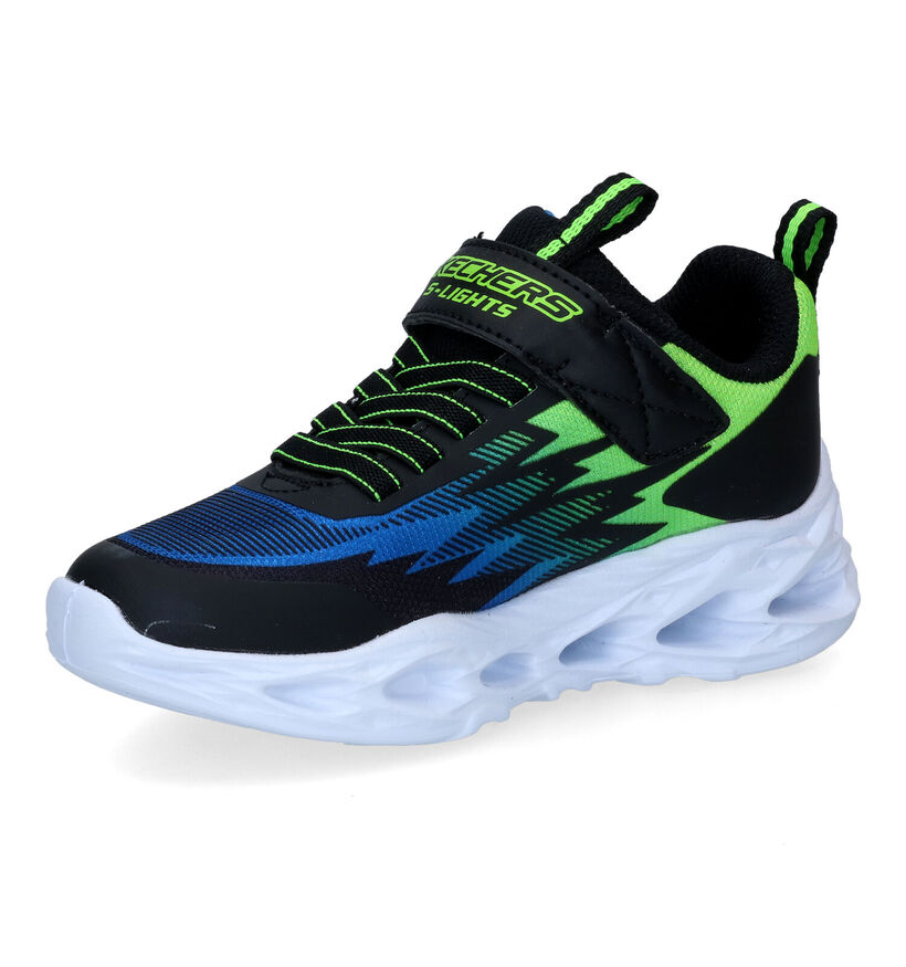 Skechers Vortex-Flash Blauwe Sneakers in stof (302927)