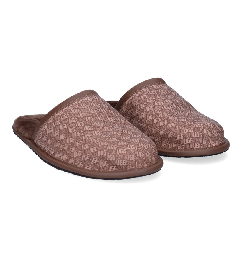 UGG Scuff Logo Jacquard Pantoufles en Marron pour hommes (294999)