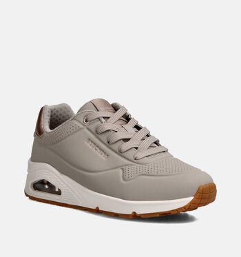 Skechers Memory Foam Low Sneakers Zwart/Taupe/Groen