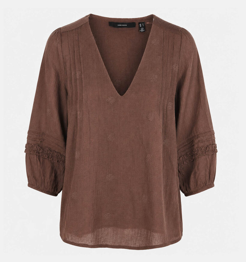 Vero Moda Leslie Blouse en Brun fonc&eacute; pour femmes (377609)