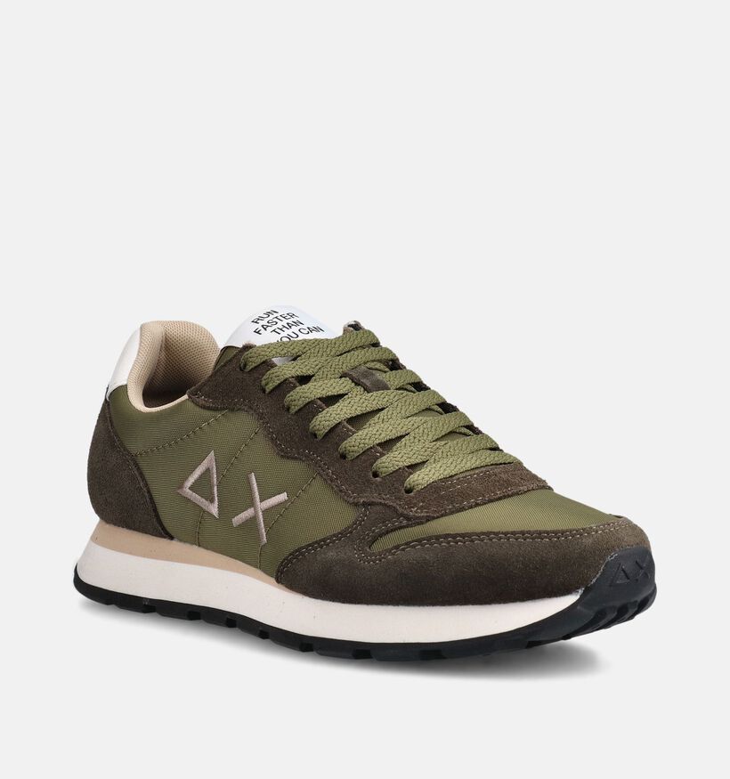 Sun68 Tom Solid Kakigroene Sneakers voor heren (368797) - geschikt voor steunzolen