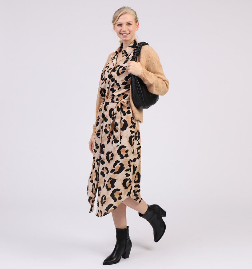 Vila Robe Chemise en Beige Leopard (310003)