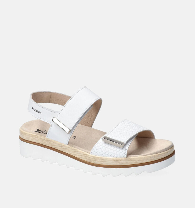 Mephisto Dominica Sandales avec talon compensé en Blanc pour femmes (354278)