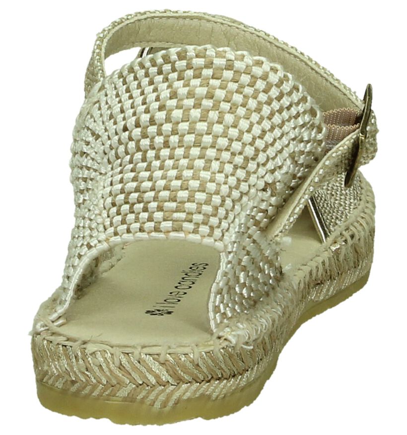 I Love Candies Gouden Espadrilles in stof (197407)