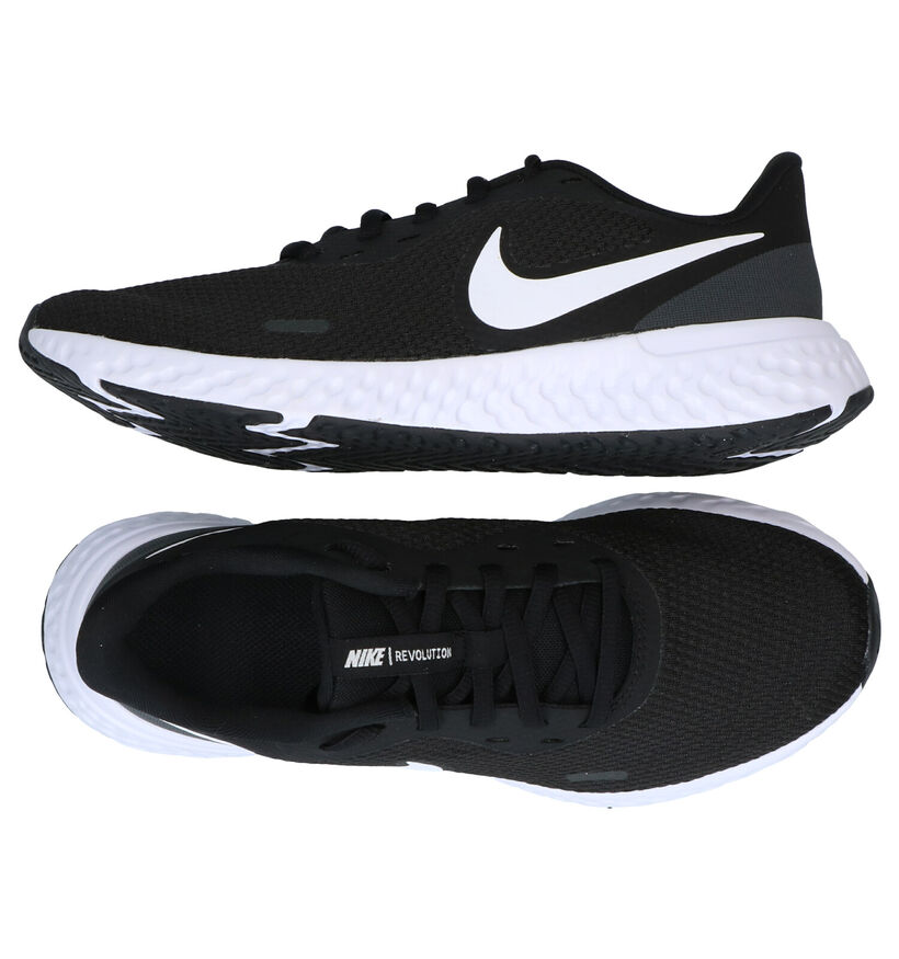 Nike Revolution 5 Zwarte Sneakers in kunstleer (290920)