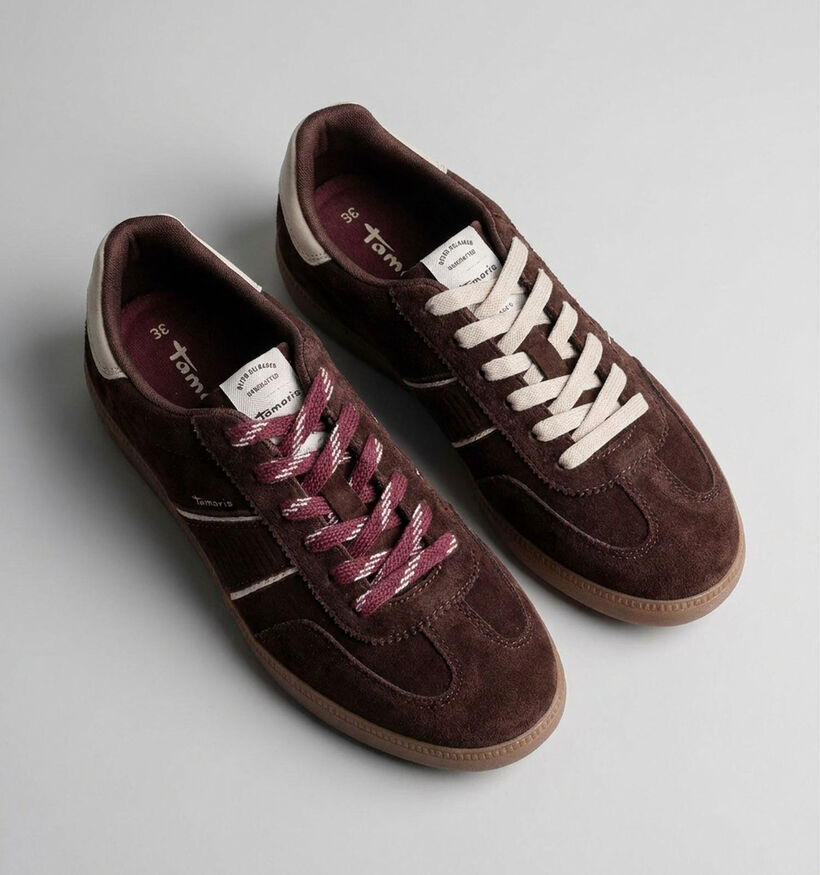 Tamaris Donkerbruine Sneakers voor dames (376662) - geschikt voor steunzolen