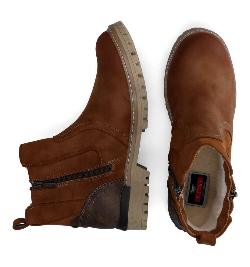 Mustang Boots à fermeture éclair en Cognac pour hommes (313565)