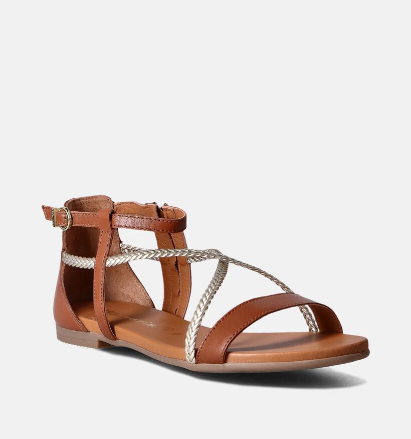 Tamaris Cognac Platte sandalen voor dames (354420)