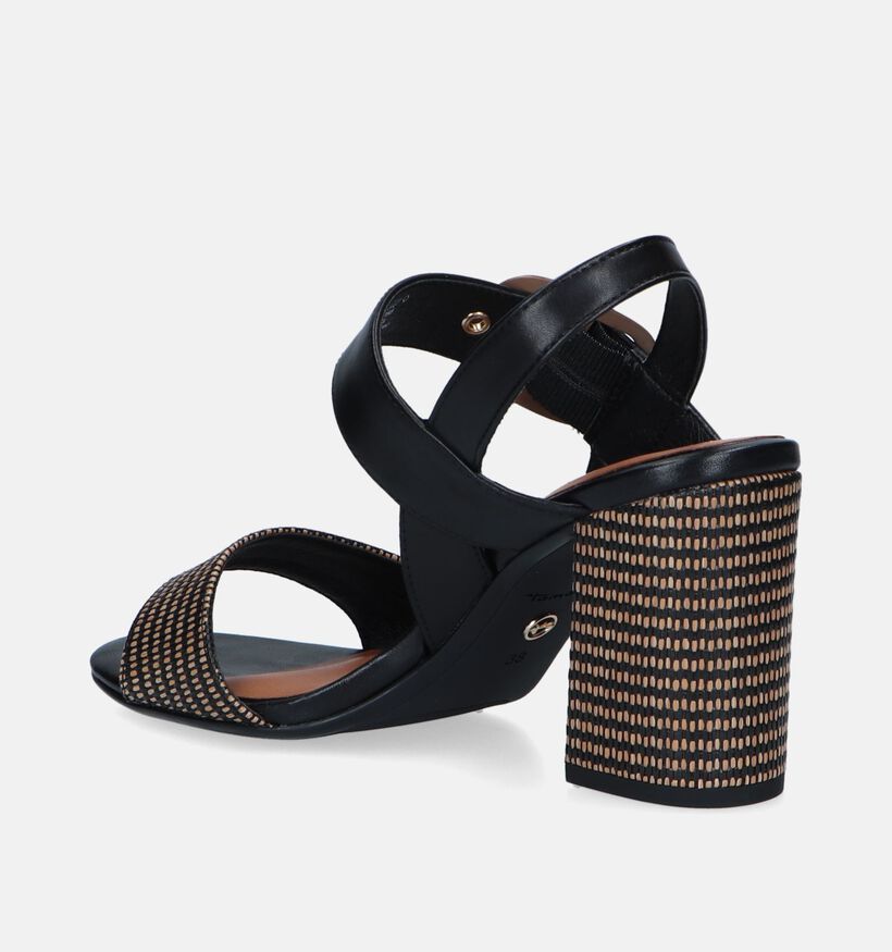 Tamaris Sandales avec talon carré en Noir pour femmes (338235)