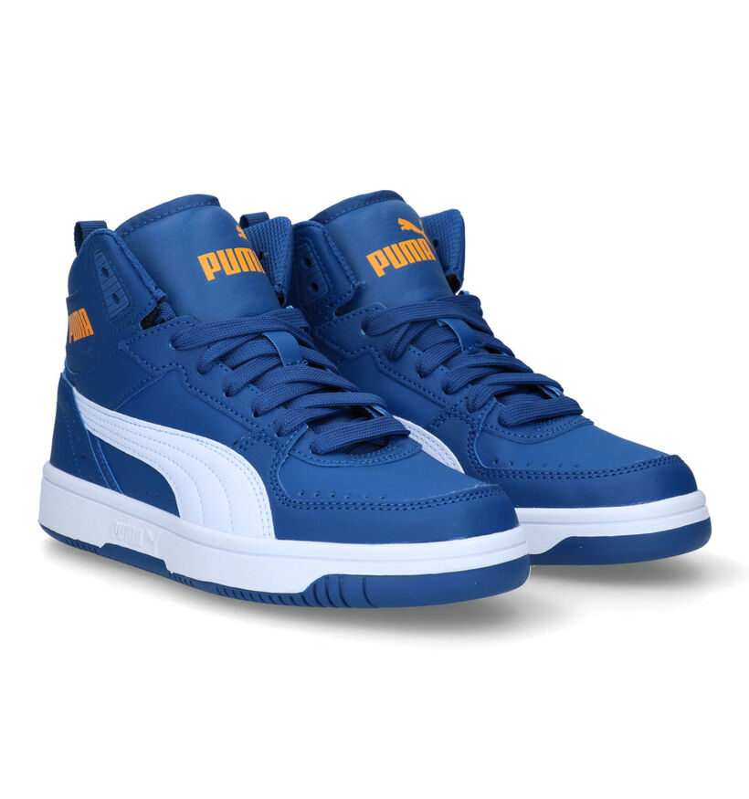 Puma Rebound Joy Baskets en Bleu pour garçons (318737)