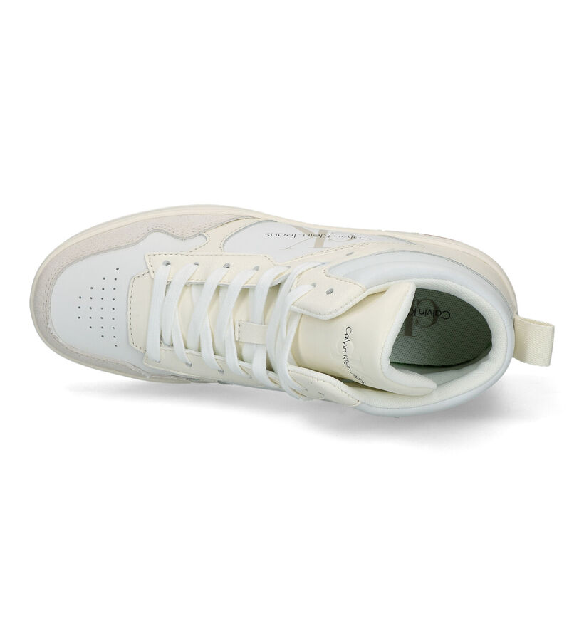 Calvin Klein Cupsole Mid Witte Sneakers in daim (318621)