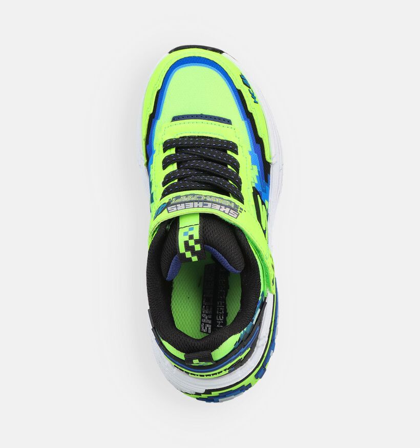 Skechers Mega Craft 4k Baskets basses en Vert fluorescent pour gar&ccedil;ons (375684)