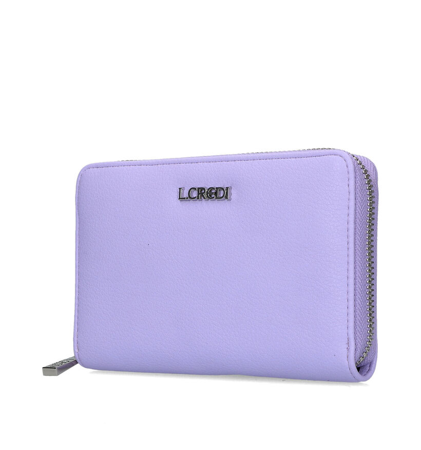 L.Credi Filippa Zwarte Ritsportemonnee voor dames (341069)