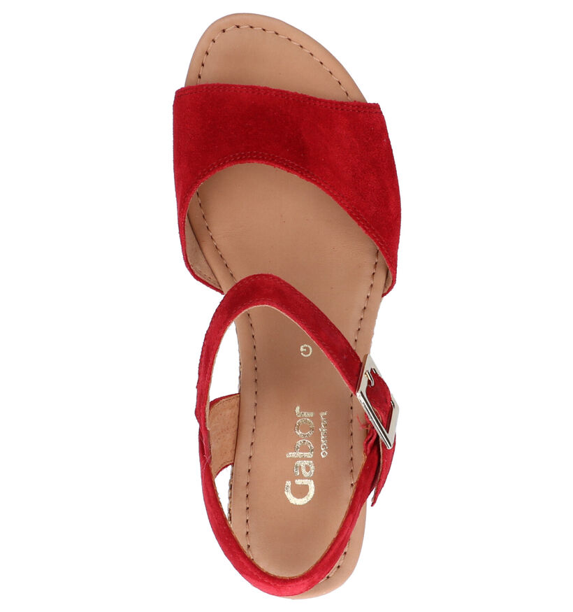 Gabor Sandales en Rouge en nubuck (271726)