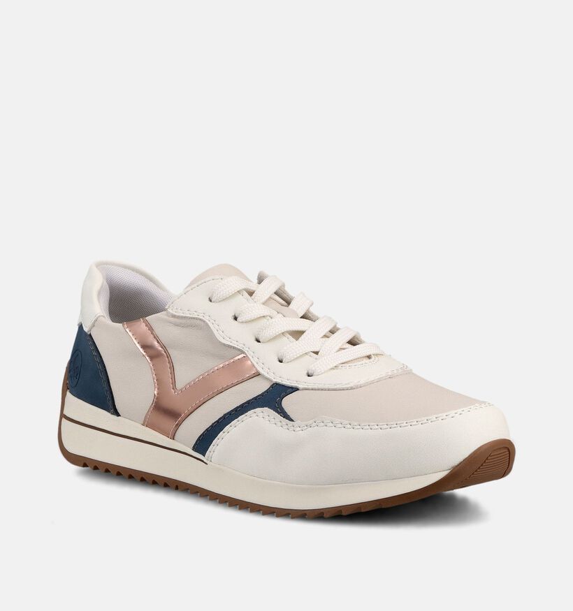 Rieker Ecru Veterschoenen voor dames (370425) - geschikt voor steunzolen