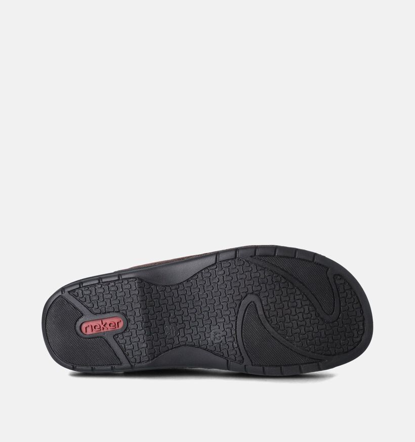 Rieker Nu-pieds casual en Brun foncé pour hommes (354831)